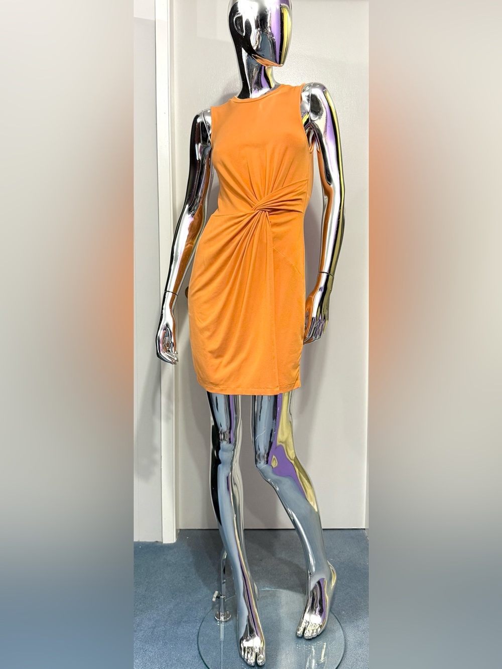 🍊Summer Sale: Dynamite Orange - Tangerine Twist Mini Dress - sleeveless stretch